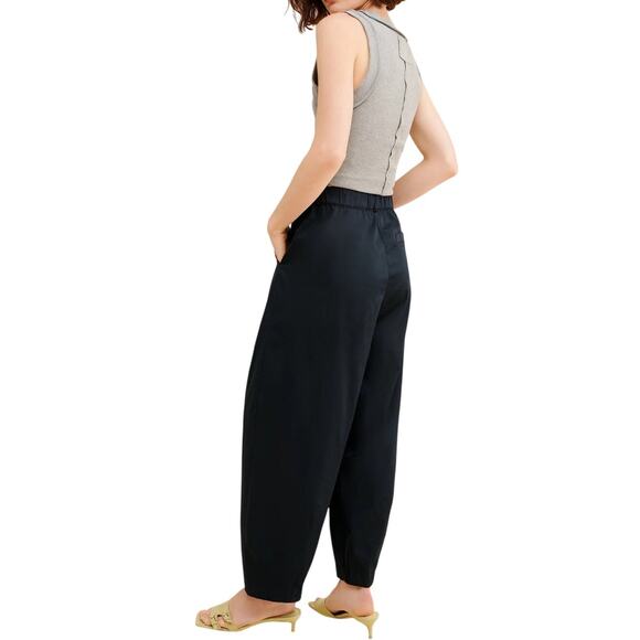 Anthropologie Maeve Curve Poplin Barrel Pants Womens XS Black High Rise Modern - Picture 5 of 15